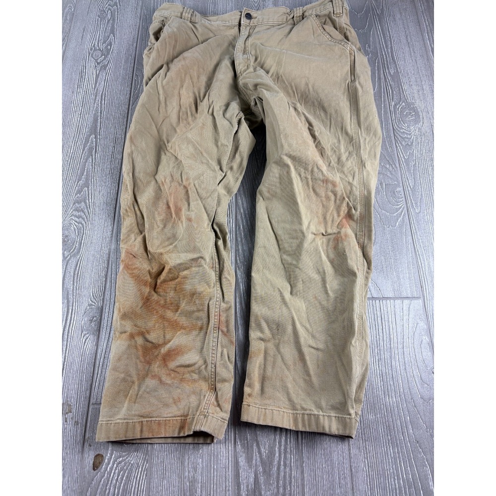 Carhartt Relaxed Fit Work Pants Khaki Mens 40x27 Stained Utility Trousers
